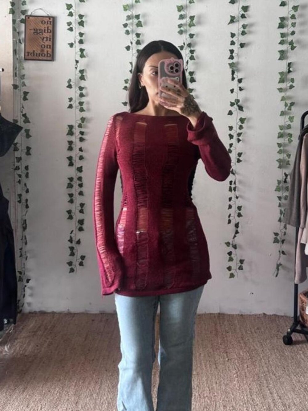 Jaded London - Burgundy Umbra Mini Dress size small